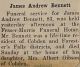Bennett, James Andrew death