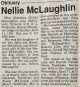 McLaughlin, Nellie nee McCulloch obituary