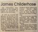 Childerhose, James obituary
