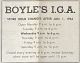 Boyle's I.G.A. advertisement