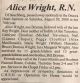 Wright, Alice nee Drynan obituary