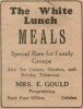 Gould, Mrs. Edith lunch advertisement