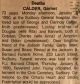 Calder, Garnet obituary