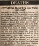 Pettigrew, Muriel Orna nee Waite obituary