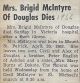 McIntyre, Bridget nee English death