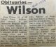 Wilson, Alma nee Poff obituary