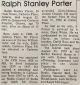 Porter, Ralph Stanley obituary