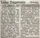Dave sis, Lena nee McTaggart obituary 