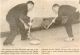 Cobden Curling Club - sweepers in action:  Earl Pilgrim & Jack Alexander