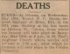 Burns, Ernest death notice
