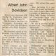 Davidson, Albert John Obituary