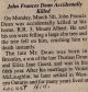Dean, John Francis death notice