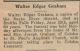 Graham, Walter Edgar death notice