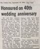Dennison, Mr & Mrs. Clarence celebrate 40th Anniversary