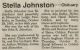 Johnston, Stella nee Richardson obituary