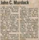 Murdock, John Clarence obituary
