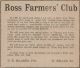 RTHx-Ross Farmers Club update