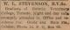 Dr. W. L. Stevenson veterinarian advertisement