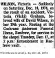Wilson, Victoria nee Graham death notice