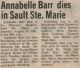 Barr, Annabelle obituary