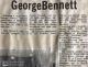 Bennett, George obituary