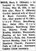 Boyd, Mary E. nee Gordon obituary