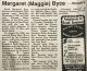 Byce, Margaret obituary