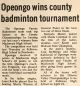 OHS-Opeongo High School badminton winners