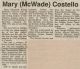 Costello, Wilma nee McWade obituary