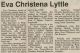 Lyttle, Eva Christina obituary