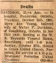 Davidson, Myra Ann obituary