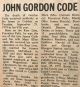 Code, John Gordon obituary