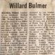 Bulmer, Willard obituary