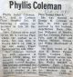 Coleman, Phyllis nee Haskin