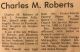 Roberts, Charles M. death