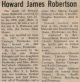 Robinson, Harold James obituary