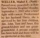 Weller, Mabel E. nee Nott death