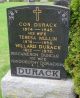 Gravestone-Durack, Cornelius & Teresa Mullen; son Williard; dau Dorothy 