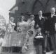 Curry, Harold & Evelyn Ross wedding
left to right Ethel Booker (Curry), Wilma Nevin (Ross), Evelyn & Harold Curry, Melville Curry, and Keith Curry. Dolly Howard and Barry Brooke