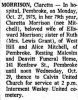Morrison, Claretta nee Mitchell obituary
