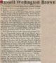 Brown, Russell Wellington obituary