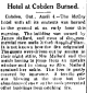 BUSINESS-MCCOY HOUSE (HOTEL) burned