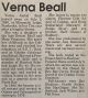 Beall, Verna obituariy