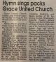 Grace United Church hymn sing
