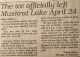 Ice officially left Muskrat Lake, April 24, 1993