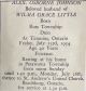 Alexander Osborne JOHNSON funeral card