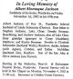Albert Montague JACKSON  obituary