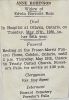 Stephens, Ann ROBINSON funeral card