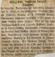 Thomas Denzil ROLLINS death