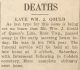 William John GOULD death